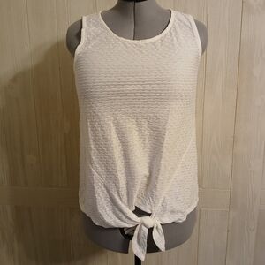 Cable & Gauge Women's Size M White Casual Relaxed Tie Tank Top